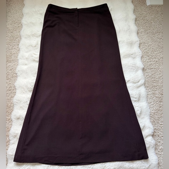 Anthropologie Deep Burgundy 62% Rayon Gored A-Line Unlined Maxi Skirt - 10(L) - Picture 6 of 10